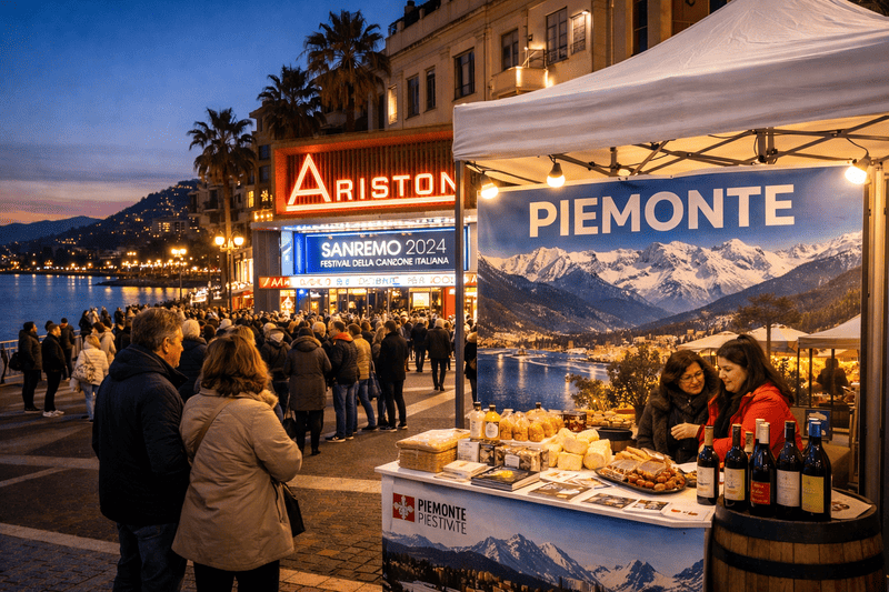 Il Piemonte sceglie Sanremo: la promozione itinerante nei giorni del Festival